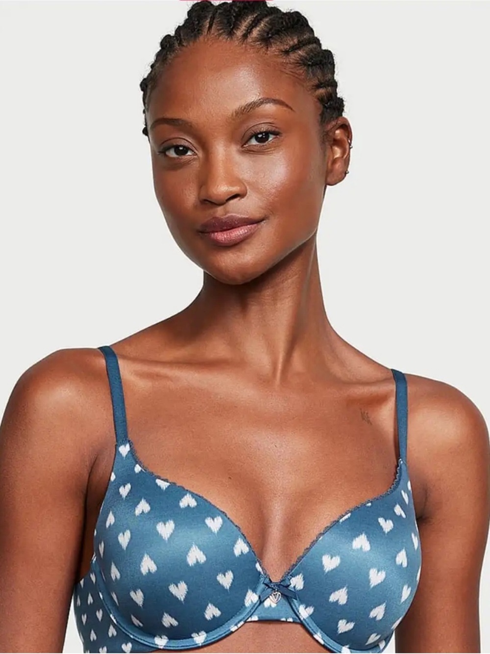 Body by Victoria Midnight Sea Navy Blue Heart Lightly Lined Full Cup Bra 34B NWT